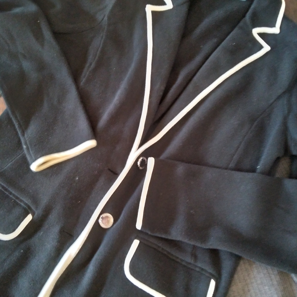 Ralph Lauren Navy Sweater Blazer Medium